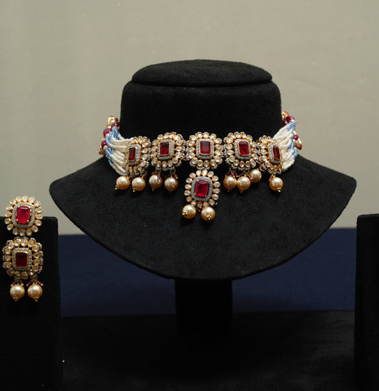 Ruby Radiance Kundan Choker Set