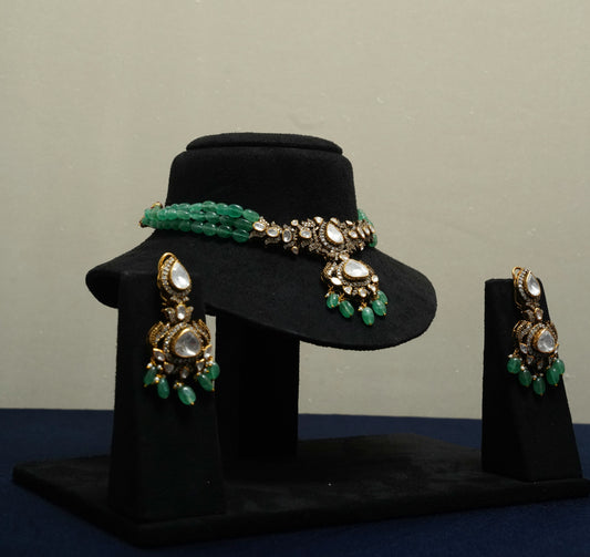 Regal Glow Kundan & Bead Necklace Set