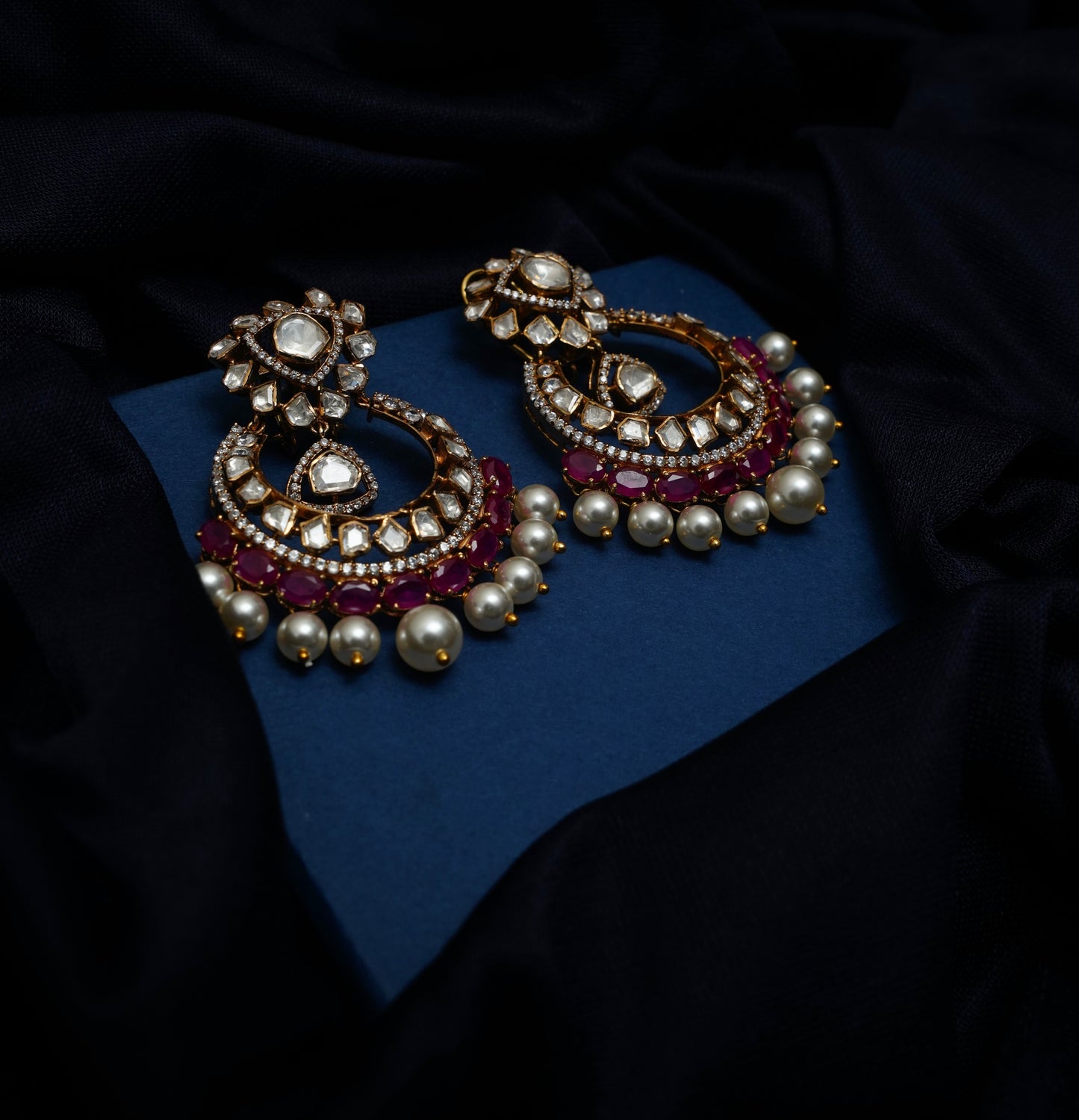 Gulnaaz Jhumka Red Earrings