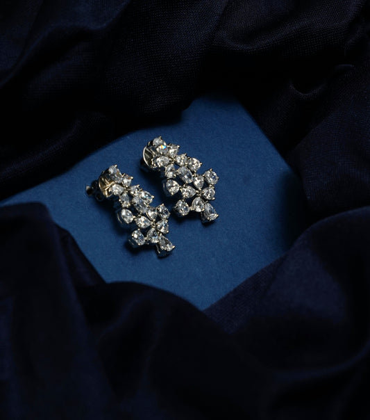 Silver Aurora Cascade Earrings