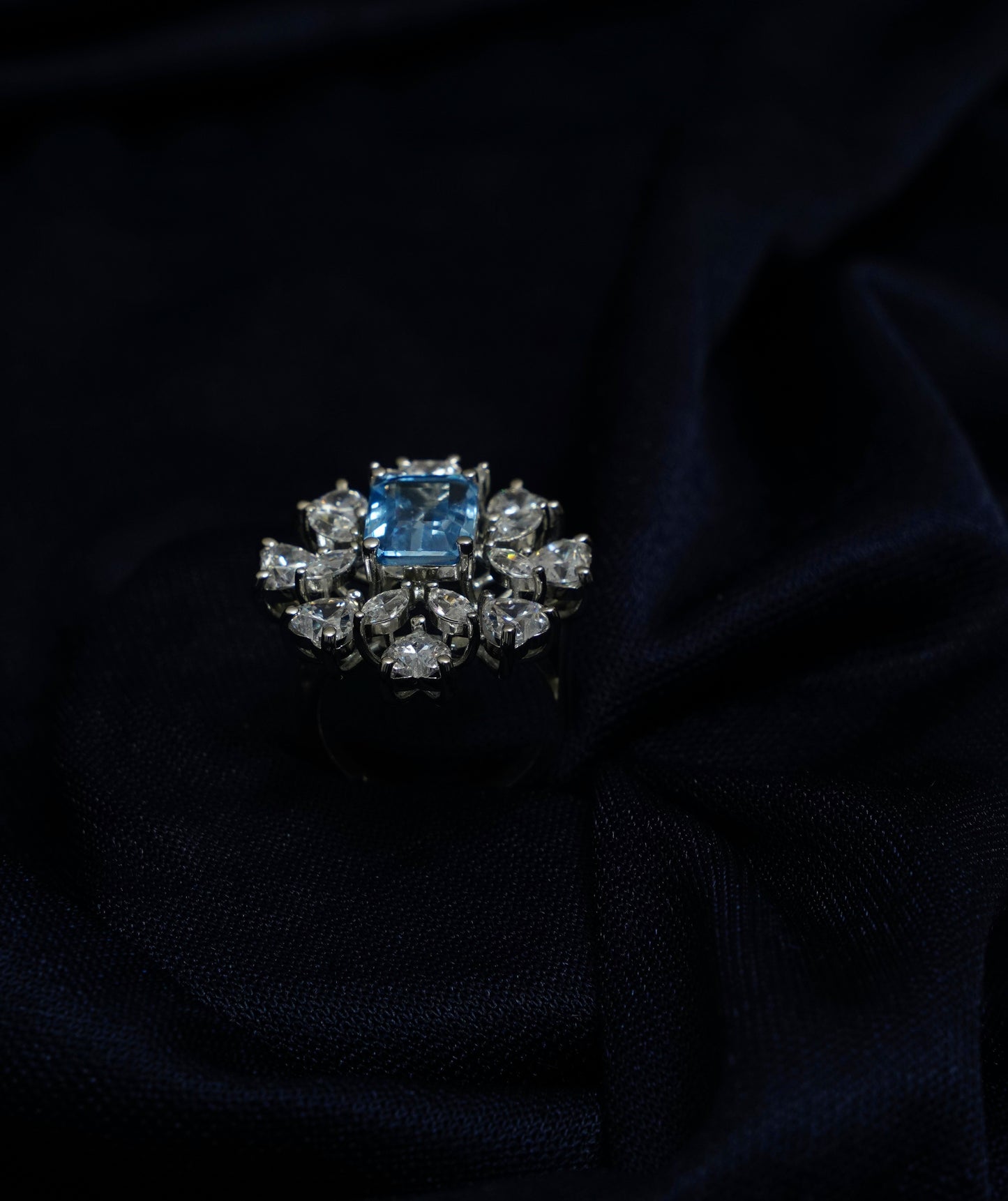Azure Blue Blossom Ring