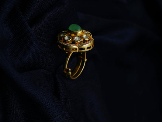 Ratnavali Green Stone Ring