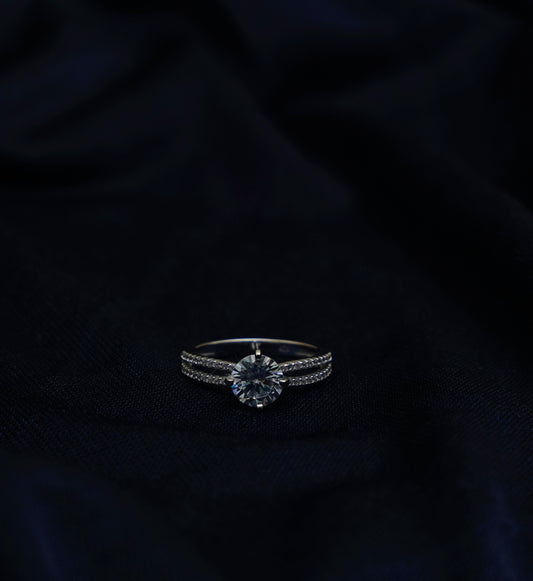 Celestial Twin Gleam Stone Ring