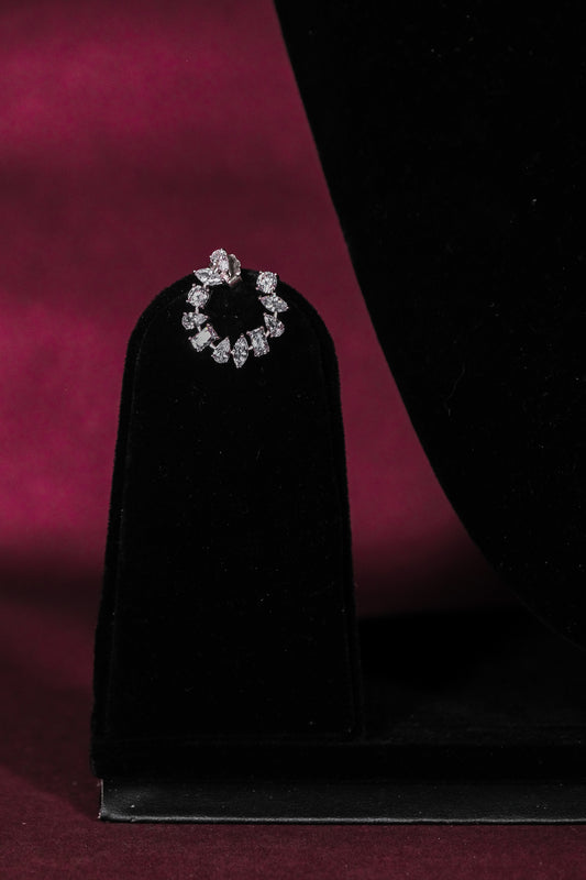 Silver Sparkle Hoop Earring