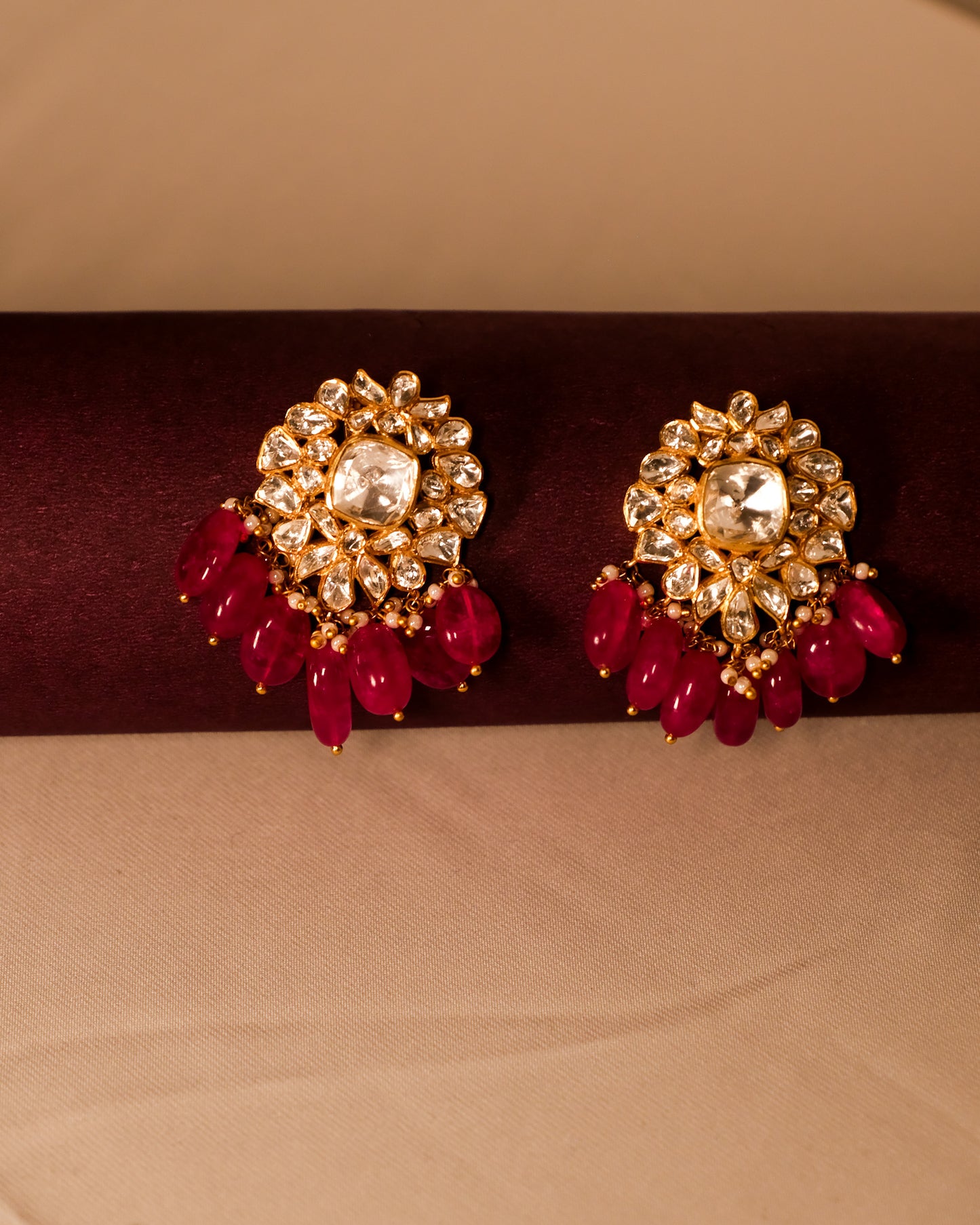 Ruhani Ruby Cluster Earrings