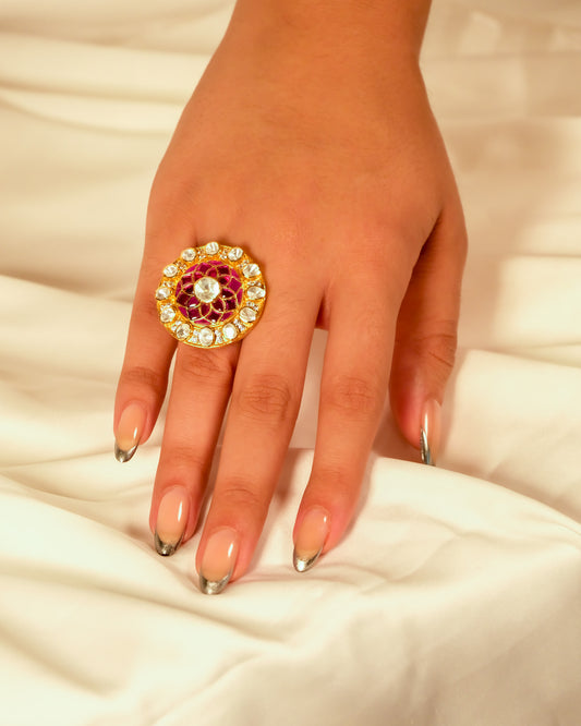 Padmika Meenakari Crown Ring