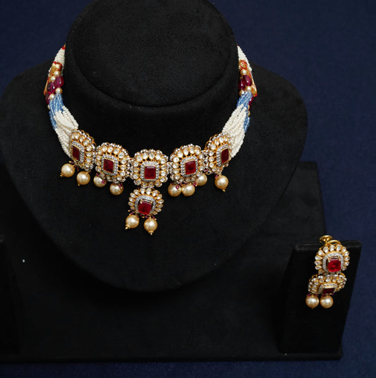 Ruby Radiance Kundan Choker Set