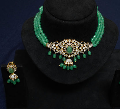Emerald Majesty Kundan Choker Set