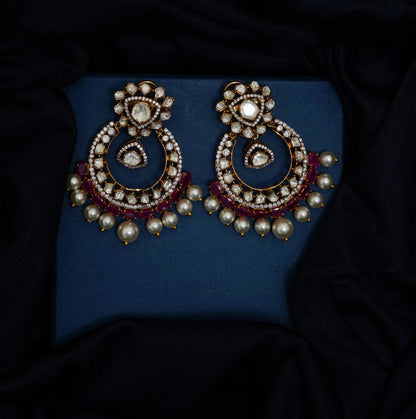 Gulnaaz Jhumka  Red Earrings
