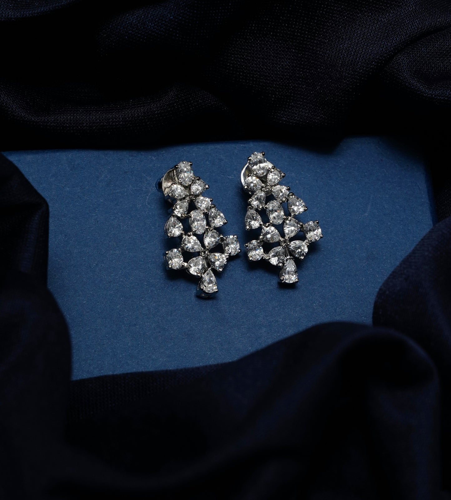 Silver Aurora Cascade Earrings