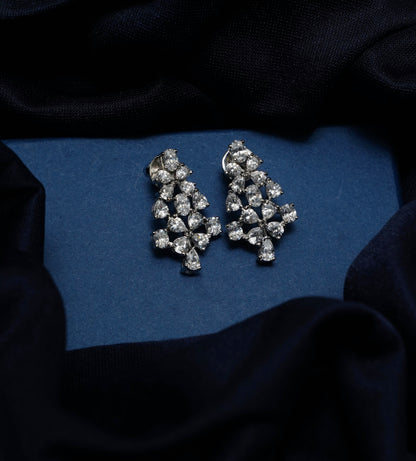 Silver Aurora Cascade Earrings