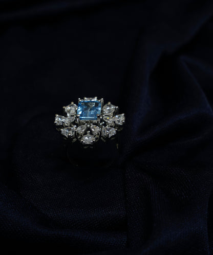 Azure Blue Blossom Ring