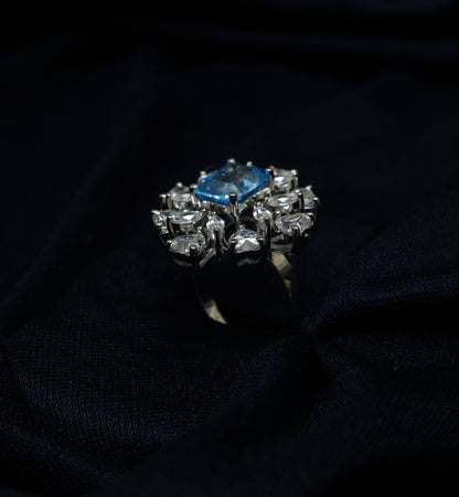 Azure Blue Blossom Ring