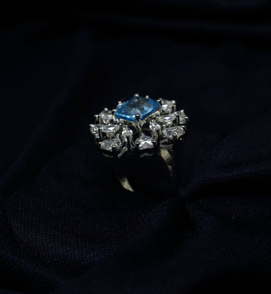 Azure Blue Blossom Ring