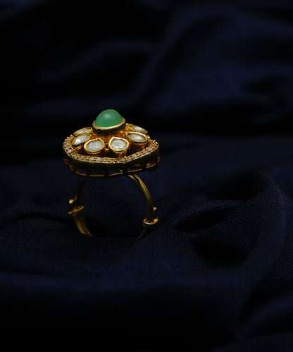 Ratnavali Green Stone Ring