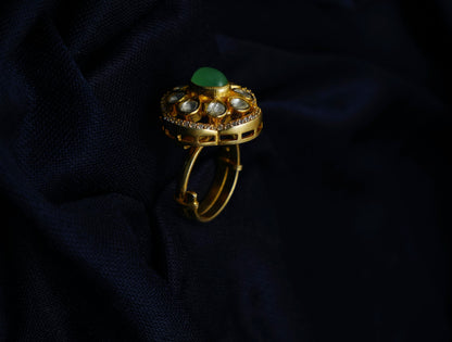 Ratnavali Green Stone Ring