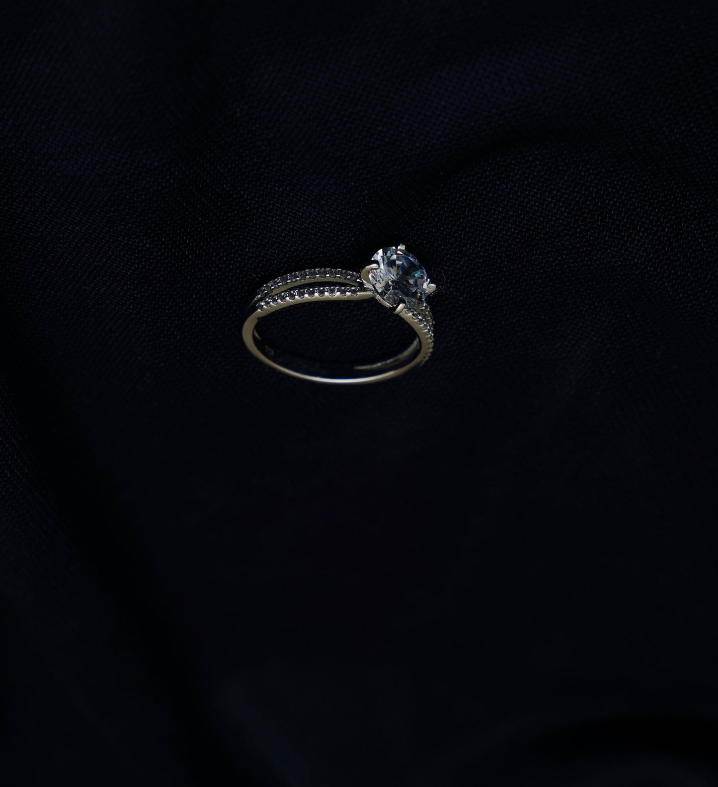 Celestial Twin Gleam Stone Ring