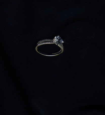 Celestial Twin Gleam Stone Ring