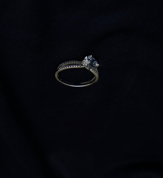 Celestial Twin Gleam Stone Ring