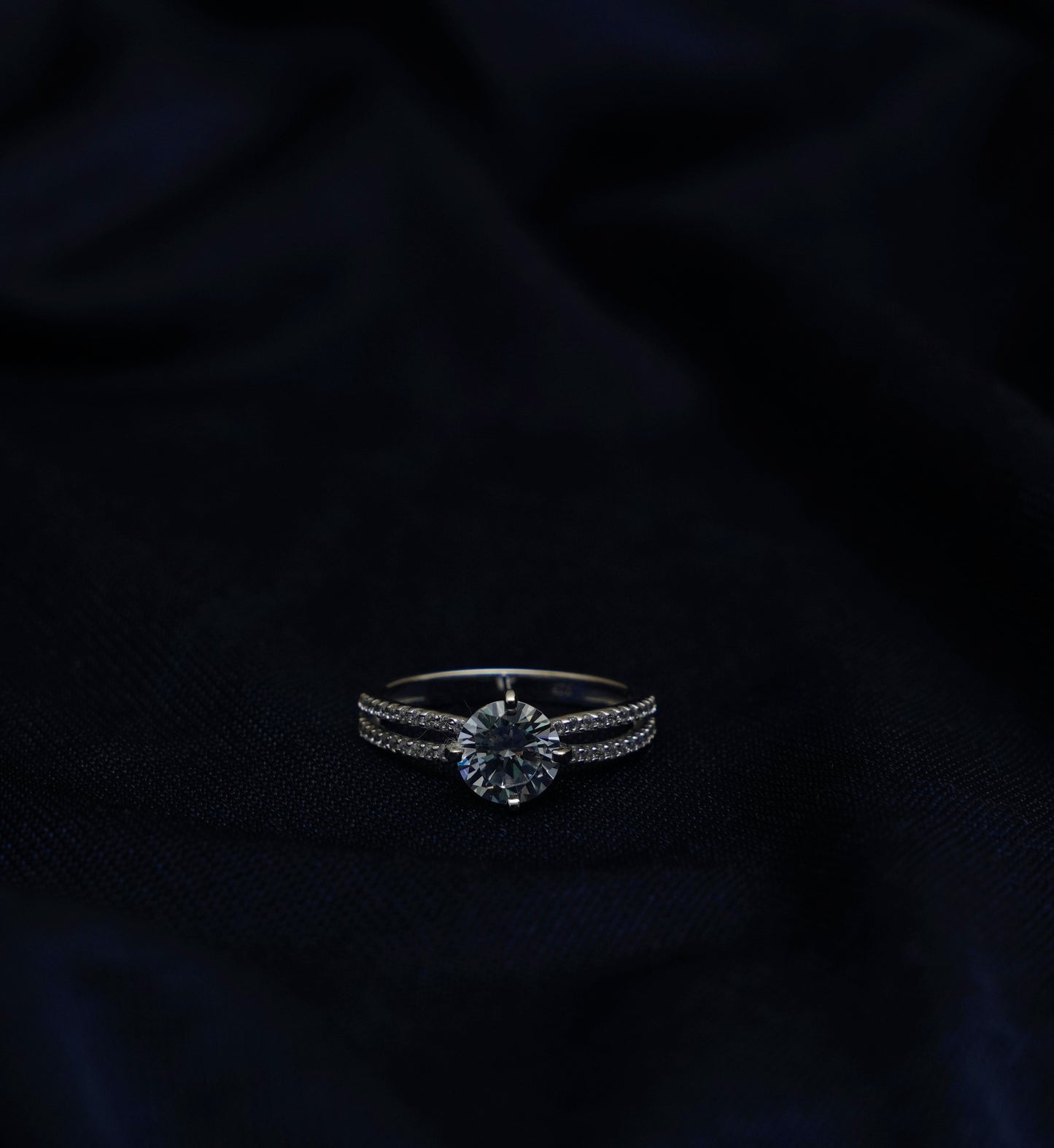 Celestial Twin Gleam Stone Ring