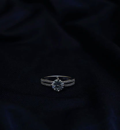 Celestial Twin Gleam Stone Ring