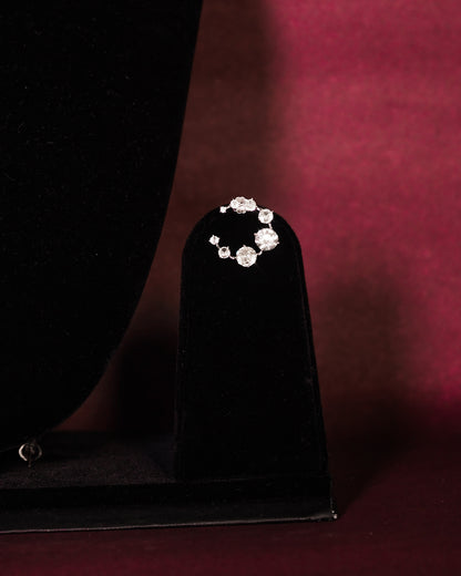 Golden Aura Silver Sparkle Necklace and earring set