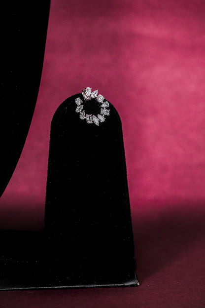 Silver Sparkle Hoop Earring