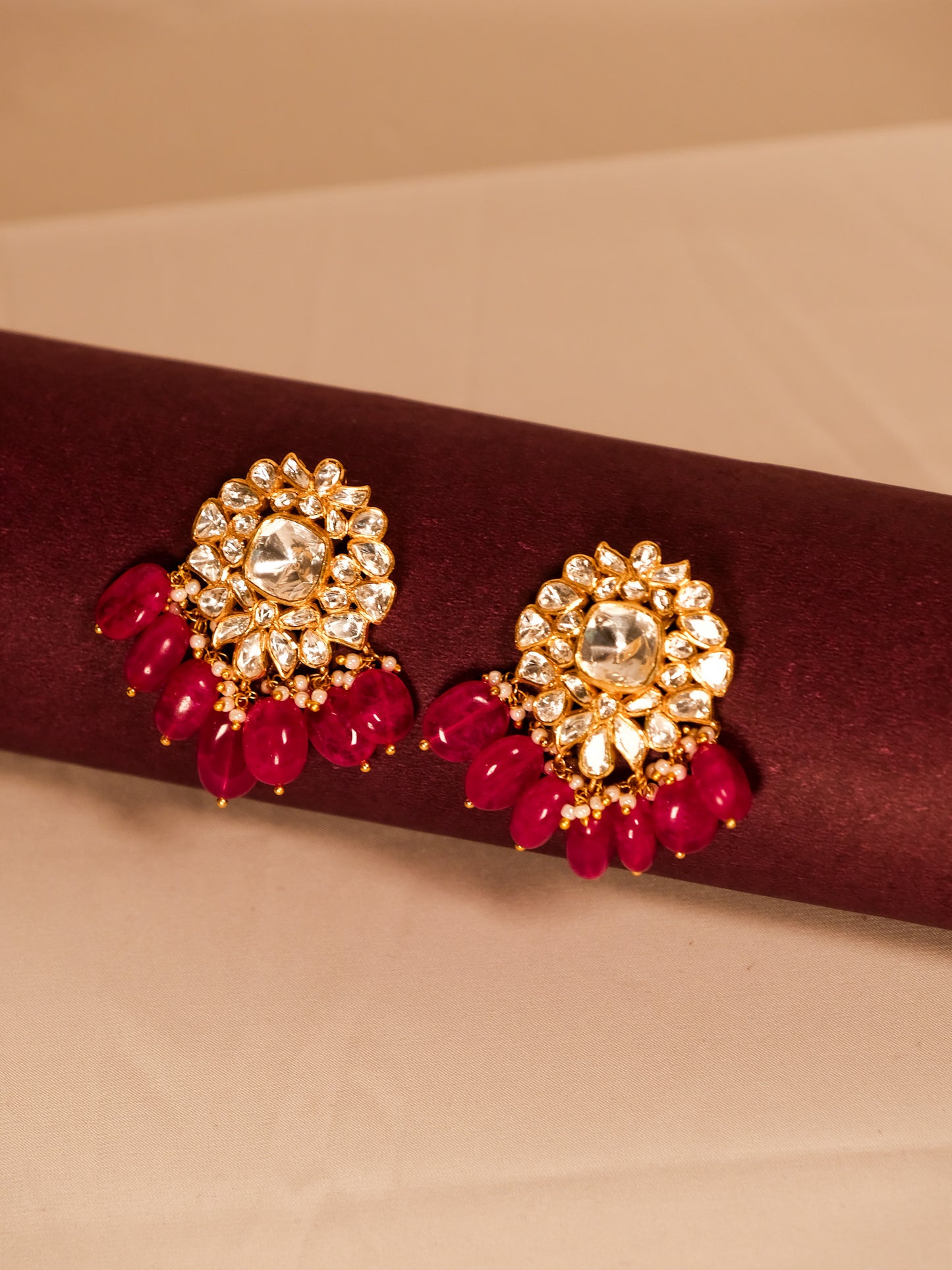 Ruhani Ruby Cluster Earrings