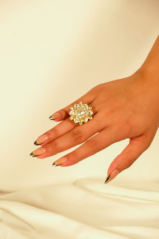 Pushkara Floral Statement Ring