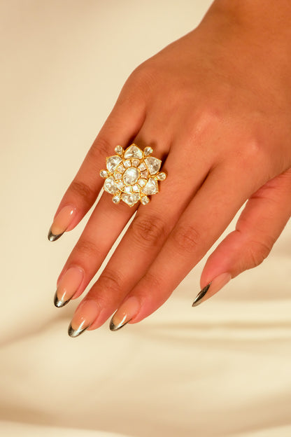 Pushkara Floral Statement Ring