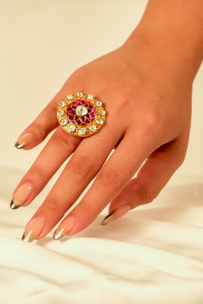 Padmika Meenakari Crown Ring